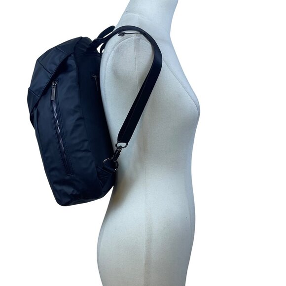 Ashley Black Women’s Black Nylon Secure Adjustable Straps Multi Pockets Backpack - Picture 12 of 13